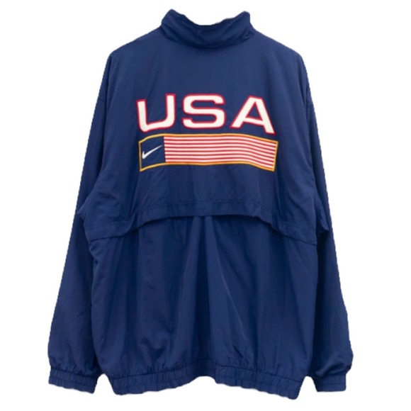 Nike Other - Vintage NIKE USA Olympic Track & Field Swoosh Lined Windbreaker Medium